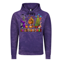 Cloud Purple Happy Hallothanksmas Vintage Hoodie - texasbilliewilder
