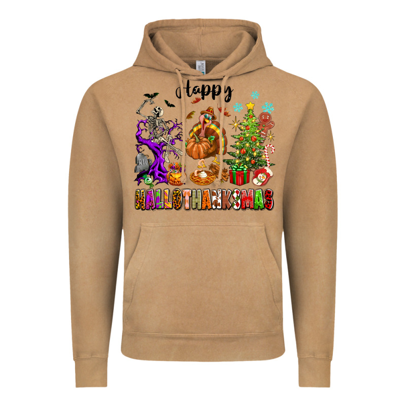 Happy Hallothanksmas Vintage Hoodie by texasbilliewilder | Teevron