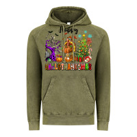 Vintage Olive Happy Hallothanksmas Vintage Hoodie - texasbilliewilder