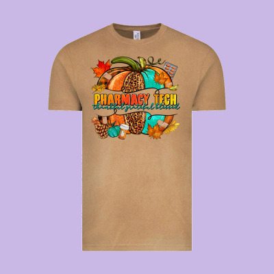 Pharmacy Tech Pumpkin Vintage Tee Designed By Nancycooperartshop