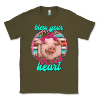 Army Green bless your heart pig Classic Tee - RanaPortraitStore