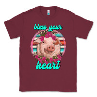 Burgundy bless your heart pig Classic Tee - RanaPortraitStore