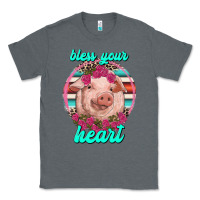 Charcoal Heather bless your heart pig Classic Tee - RanaPortraitStore