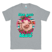 Heather Grey bless your heart pig Classic Tee - RanaPortraitStore
