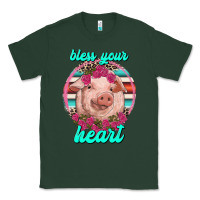 Sports Green bless your heart pig Classic Tee - RanaPortraitStore