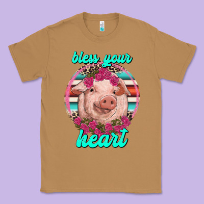 Bless Your Heart Pig Classic Tee Designed By Ranaportraitstore