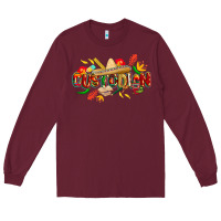 Burgundy cinco de mayo custodian Long Sleeve Tee - CowGirlArtShop