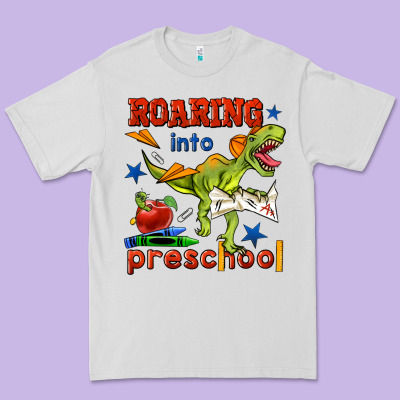 Roaring Into Preschool Premium Tee Designed By Bundleandbundleshop
