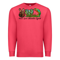 Cardinal Peace Love Chameleon Lizard Premium Sweatshirt - LillyAllenDesigns