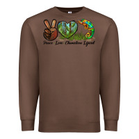 Chestnut Peace Love Chameleon Lizard Premium Sweatshirt - LillyAllenDesigns
