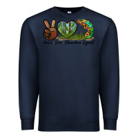 Navy Peace Love Chameleon Lizard Premium Sweatshirt - LillyAllenDesigns