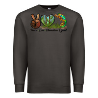 Smoke Peace Love Chameleon Lizard Premium Sweatshirt - LillyAllenDesigns