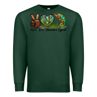 Sports Green Peace Love Chameleon Lizard Premium Sweatshirt - LillyAllenDesigns