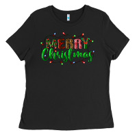 Black merry christmas Ladies Tee - BundleAndBundleShop