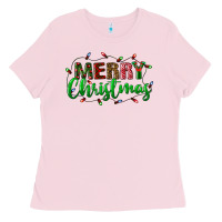 Bubblegum Pink merry christmas Ladies Tee - BundleAndBundleShop