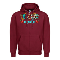 Burgundy teacher mode Zipper Hoodie - BundleAndBundleShop