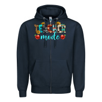 Navy teacher mode Zipper Hoodie - BundleAndBundleShop