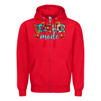 Red teacher mode Zipper Hoodie - BundleAndBundleShop