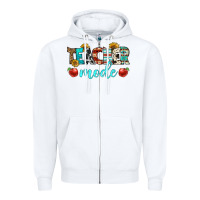 White teacher mode Zipper Hoodie - BundleAndBundleShop