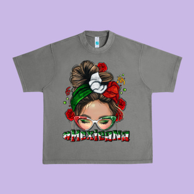 Mexicana Messy Bun Urban Heavy Tee Designed By Nancycooperartshop