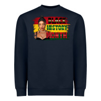Navy black history month black girl Heavyweight Sweatshirt - FaDigitalArtStudio