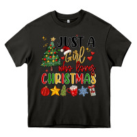 Asphalt just a girl who loves christmas Heavy Core Tee - MaliasSmallBusiness