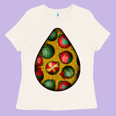 Christmas  Teardrop Ladies Tee Designed By Bundleandbundleshop