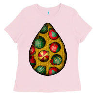 Bubblegum Pink christmas  teardrop Ladies Tee - BundleAndBundleShop