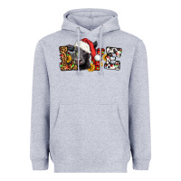 Heather Grey love christmas black angus Heavyweight Hoodie - LillyAllenDesigns