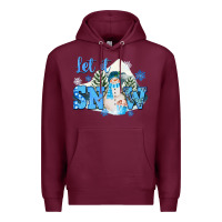 Burgundy let it snow christmas Premium Hoodie - FaDigitalArtStudio