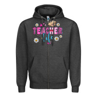 Charcoal Heather teacher life Zipper Hoodie - BundleAndBundleShop