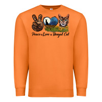 Carrot Peace Love Bengal Cat Head Premium Sweatshirt - LillyAllenDesigns