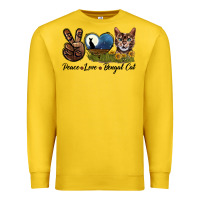 Lemon Peace Love Bengal Cat Head Premium Sweatshirt - LillyAllenDesigns