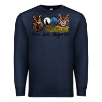 Navy Peace Love Bengal Cat Head Premium Sweatshirt - LillyAllenDesigns