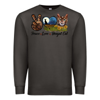 Smoke Peace Love Bengal Cat Head Premium Sweatshirt - LillyAllenDesigns