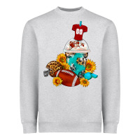 Heather Grey Football Frappe Coffee Heavyweight Sweatshirt - FaDigitalArtStudio