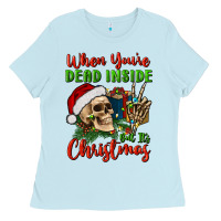 Baby Blue when you’re dead inside but it's christmas Ladies Tee - BundleAndBundleShop