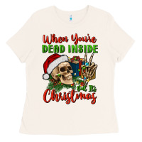 Bone when you’re dead inside but it's christmas Ladies Tee - BundleAndBundleShop