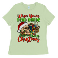 Matcha when you’re dead inside but it's christmas Ladies Tee - BundleAndBundleShop