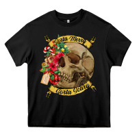 Black Sorta merry sorta scary skull Heavy Core Tee - NancyCooperArtShop