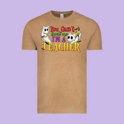 You Can't Scare Me I'm A Teacher Vintage Tee Designed By Texasbilliewilder