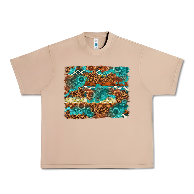 Leopard And Aztec Background Western Urban Heavy Tee by texasbilliewilder | Teevron