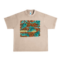 French Oak Leopard and Aztec Background Western Urban Heavy Tee - texasbilliewilder