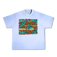 Grape Ice Leopard and Aztec Background Western Urban Heavy Tee - texasbilliewilder