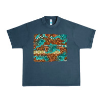 Midnight Navy Leopard and Aztec Background Western Urban Heavy Tee - texasbilliewilder