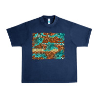 Navy Leopard and Aztec Background Western Urban Heavy Tee - texasbilliewilder