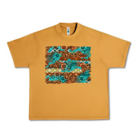 Peanut Butter Leopard and Aztec Background Western Urban Heavy Tee - texasbilliewilder