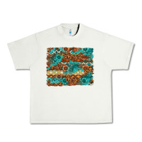 Pistachio Leopard and Aztec Background Western Urban Heavy Tee - texasbilliewilder
