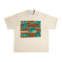 Sandshell Leopard and Aztec Background Western Urban Heavy Tee - texasbilliewilder