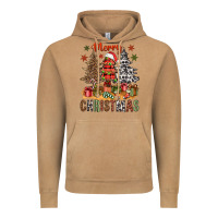 Vintage Camel Merry Christmas with western trees Vintage Hoodie - NancyCooperArtShop